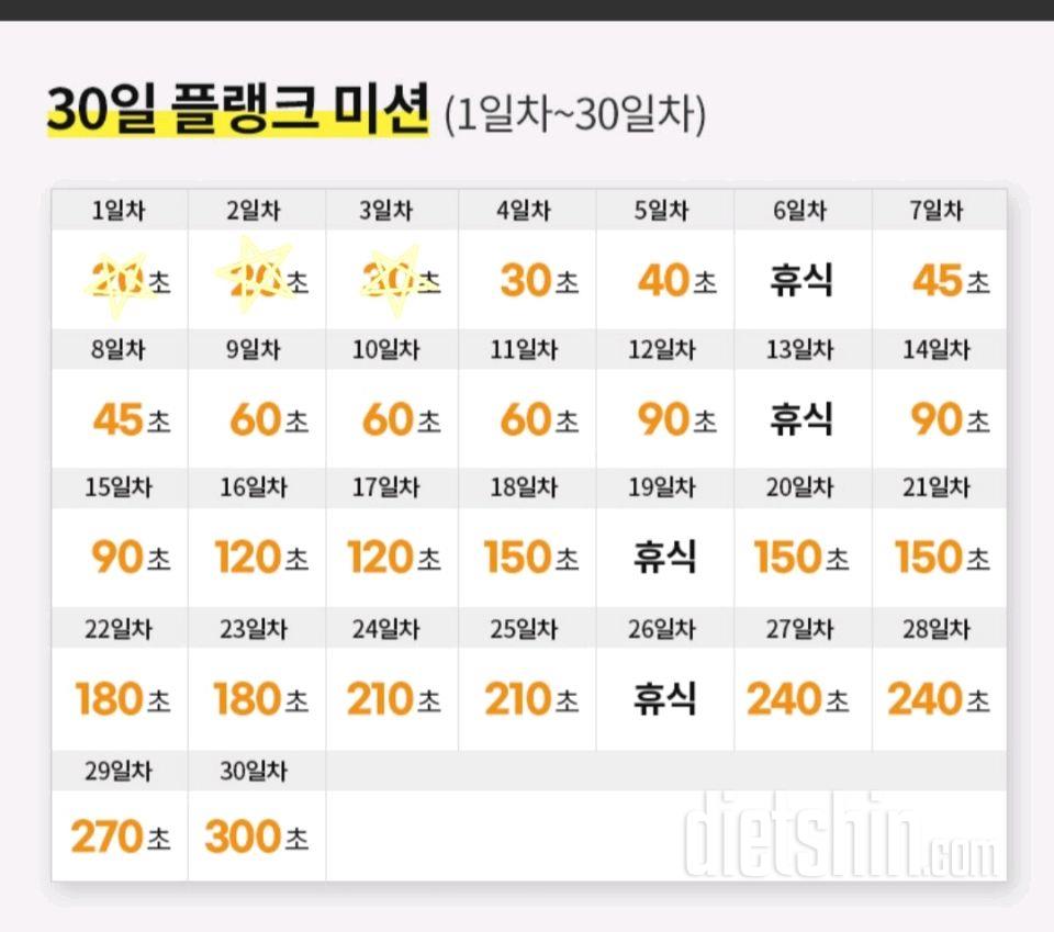 30일 플랭크3일차 성공!