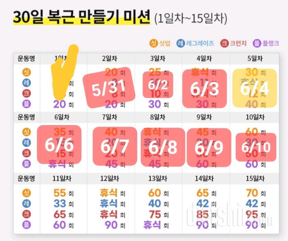 30일 복근 만들기10일차 성공!