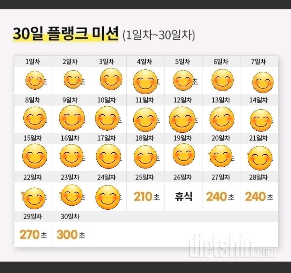 30일 플랭크24일차 성공!