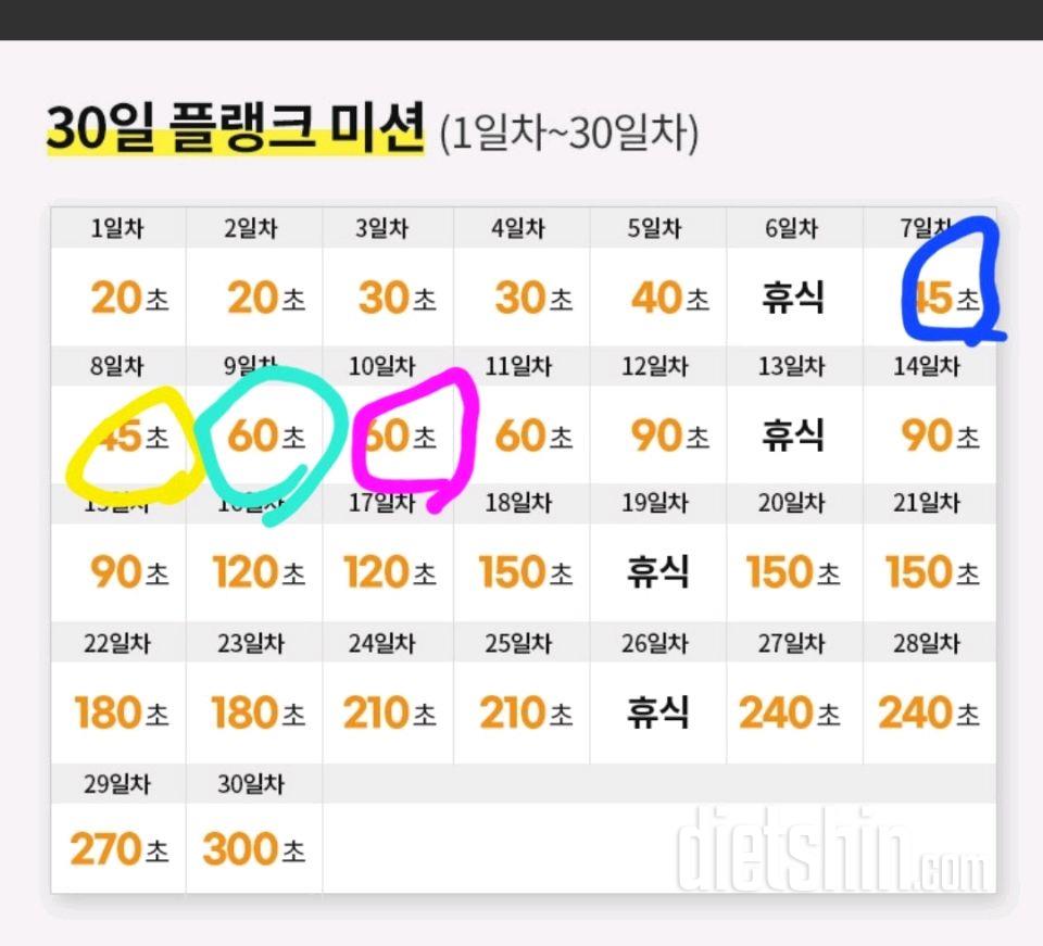 30일 플랭크10일차 성공!