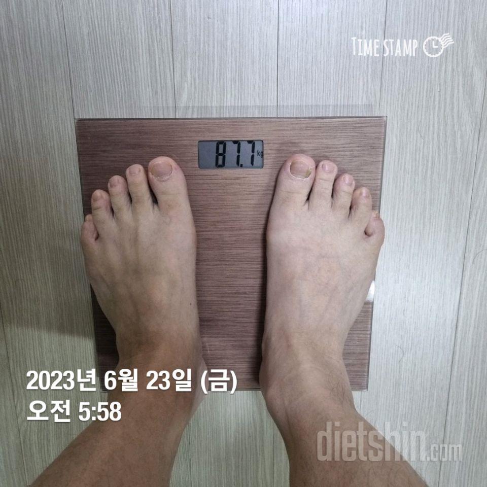 7일 아침 몸무게 재기2일차 성공!