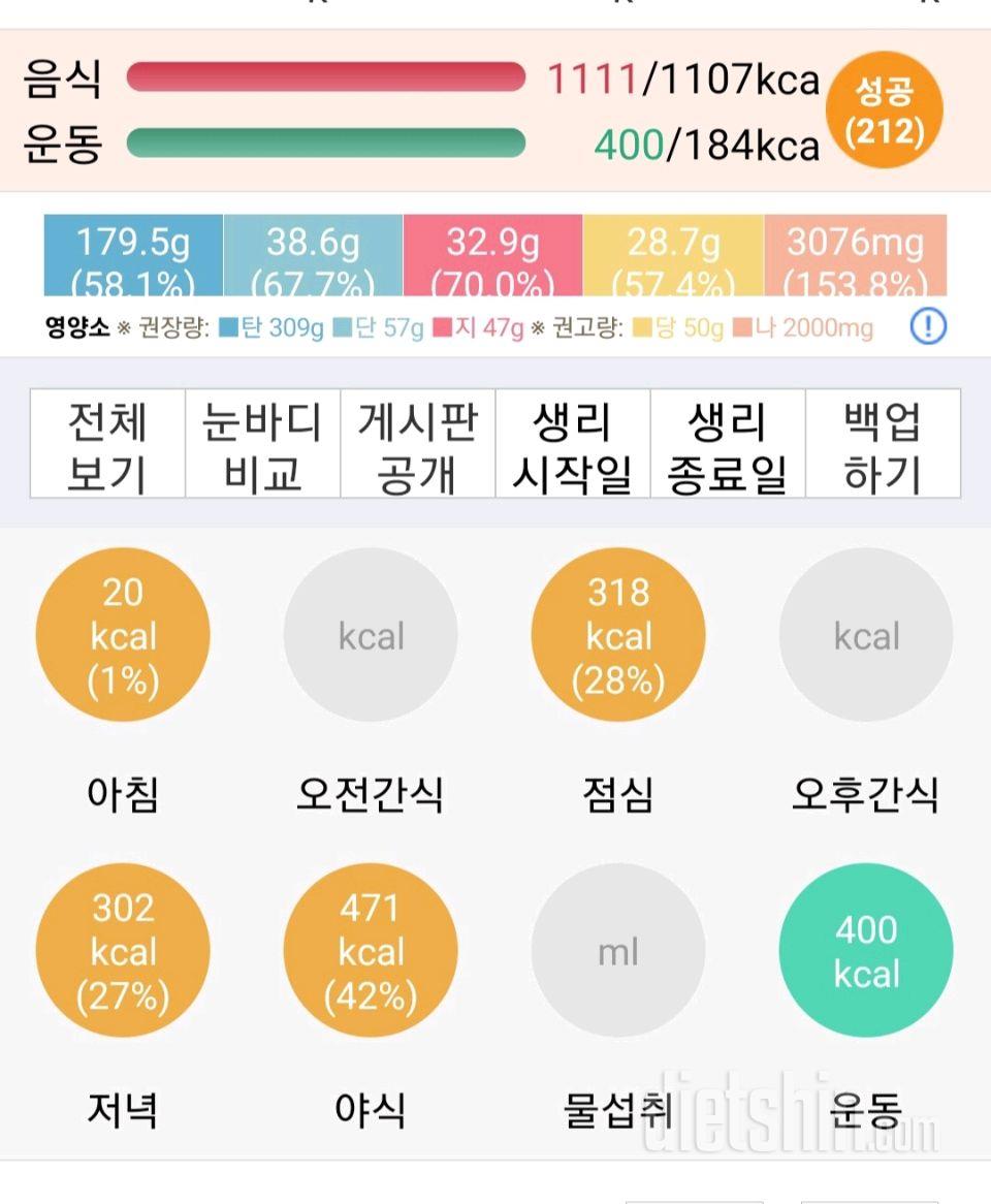 30일 1,000kcal 식단7일차 성공!