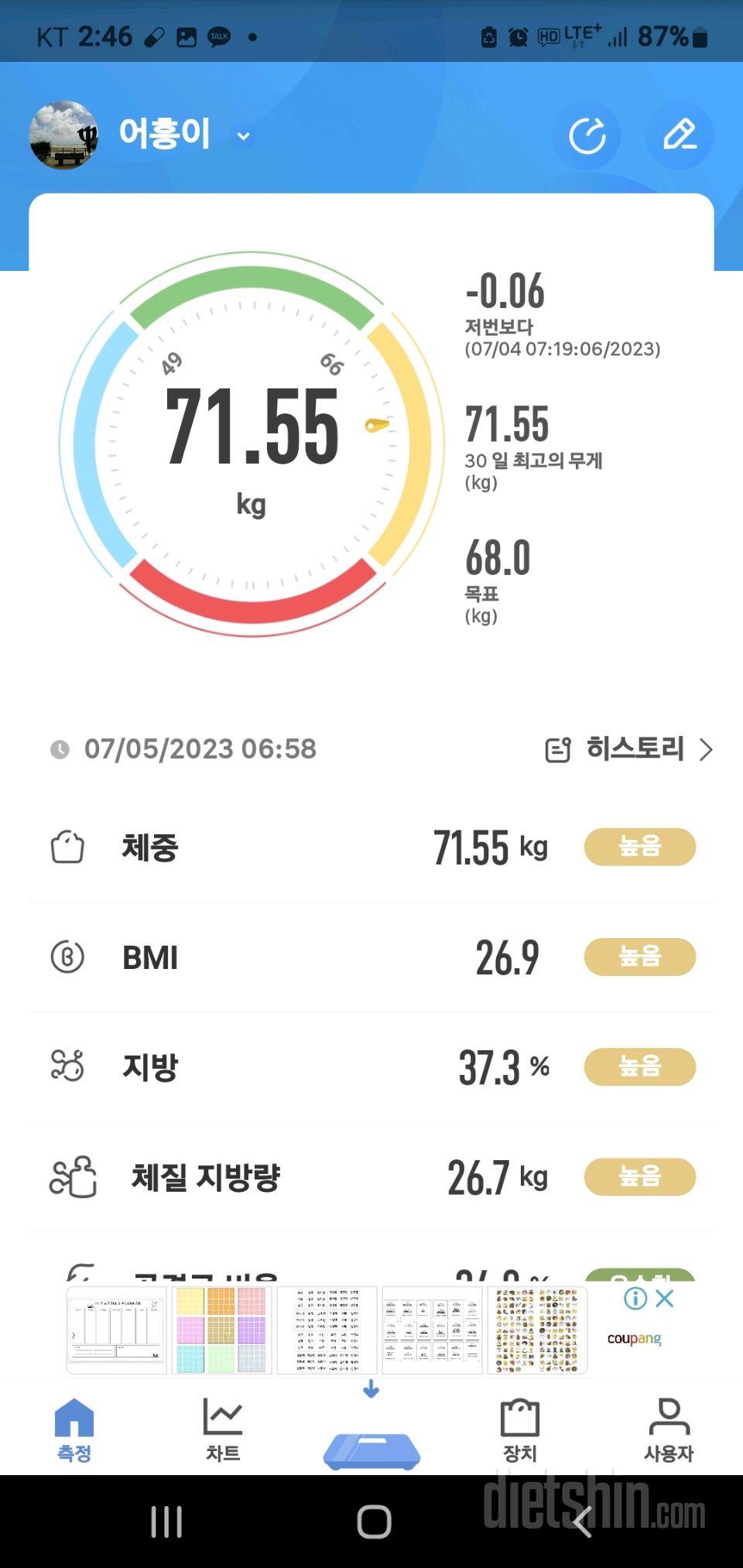 7월5일 힘내자구요~~화이팅^^