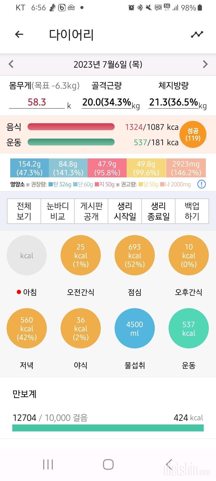 7월 6일  목욜