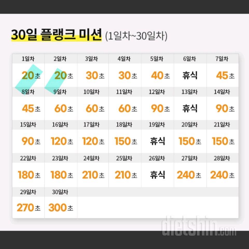 30일 플랭크2일차 성공!