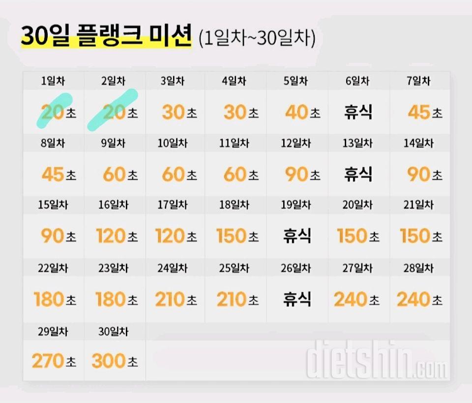 30일 플랭크2일차 성공!