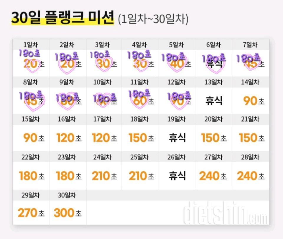 30일 플랭크42일차 성공!