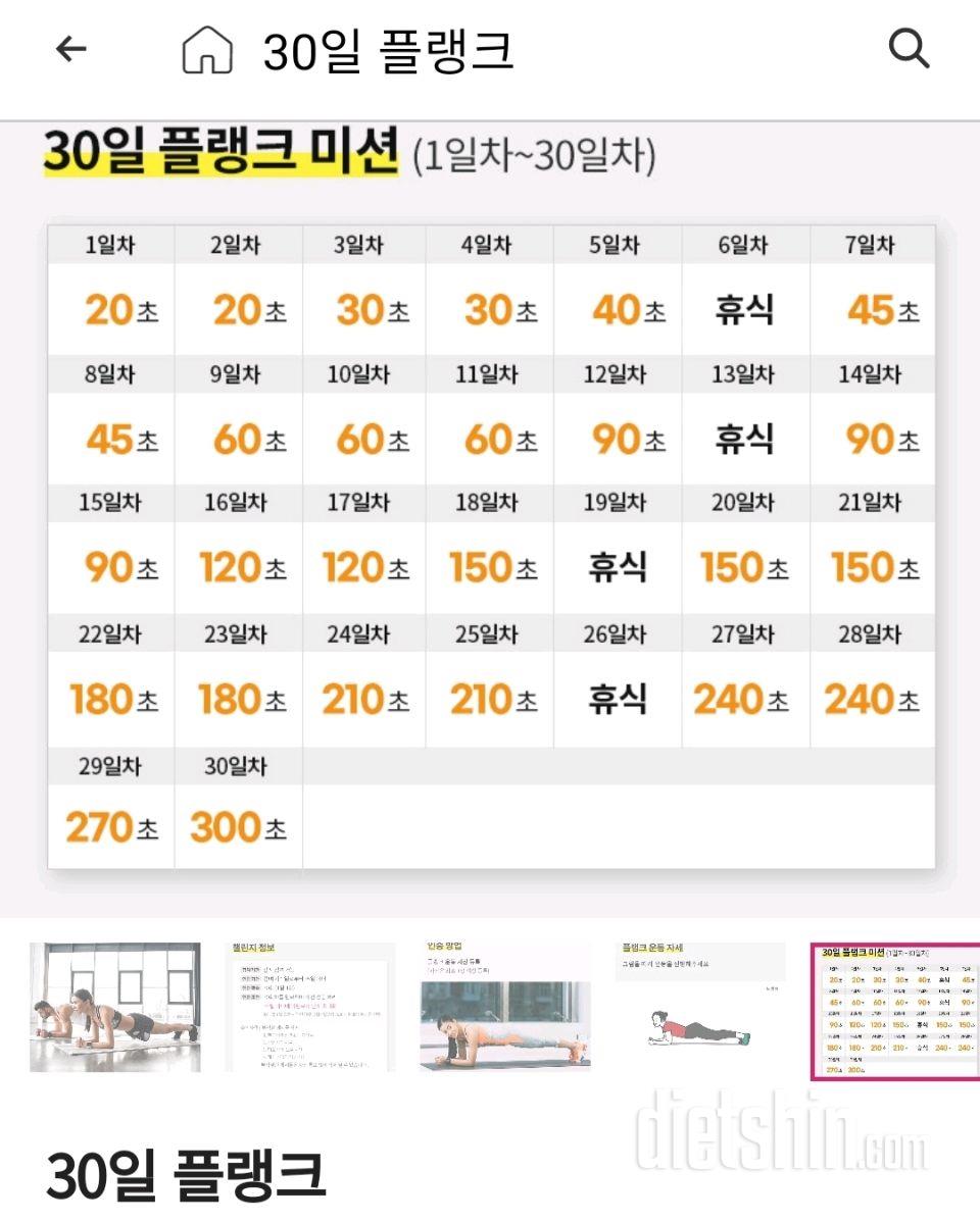 30일 플랭크 1일차 성공!