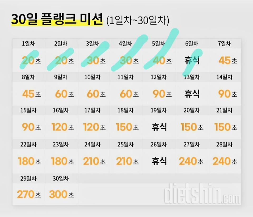 30일 플랭크6일차 성공!