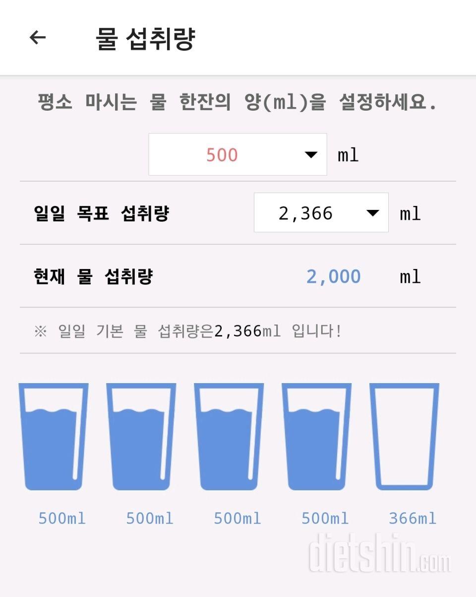 30일 하루 2L 물마시기8일차 성공!