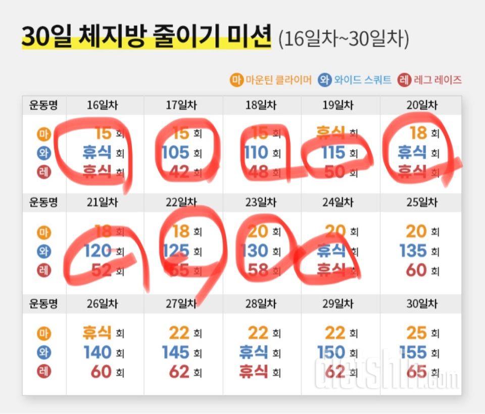 30일 체지방 줄이기24일차 성공!