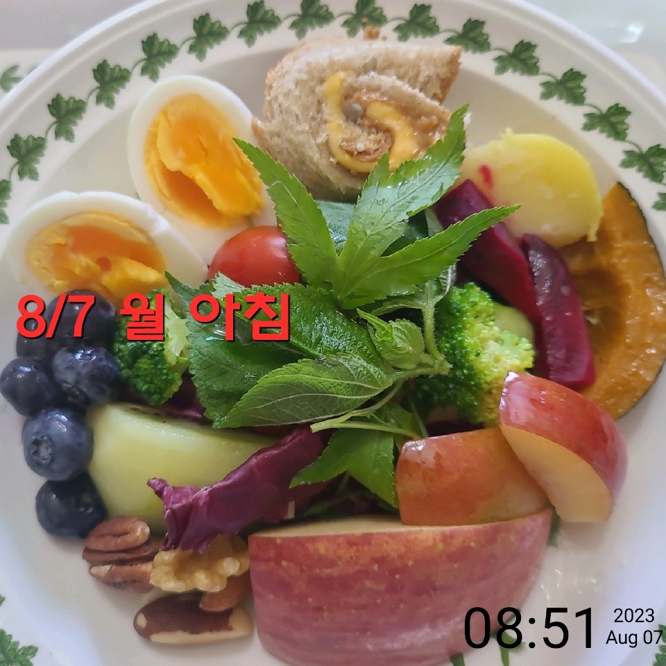 08월 07일( 아침식사 341kcal)