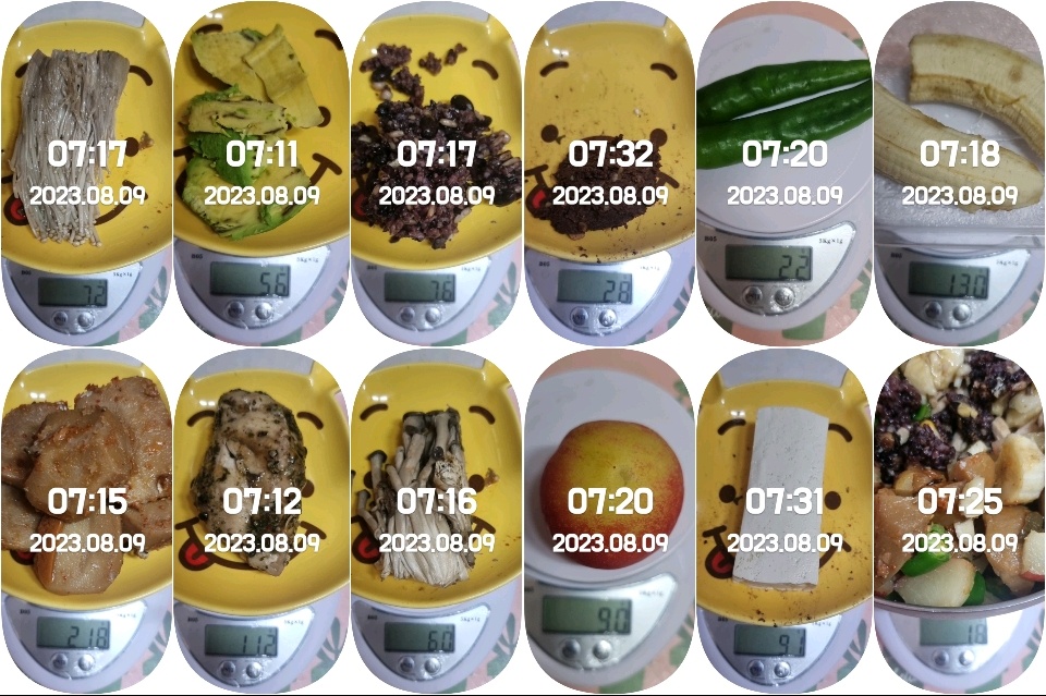 08월 09일( 아침식사 1134kcal)