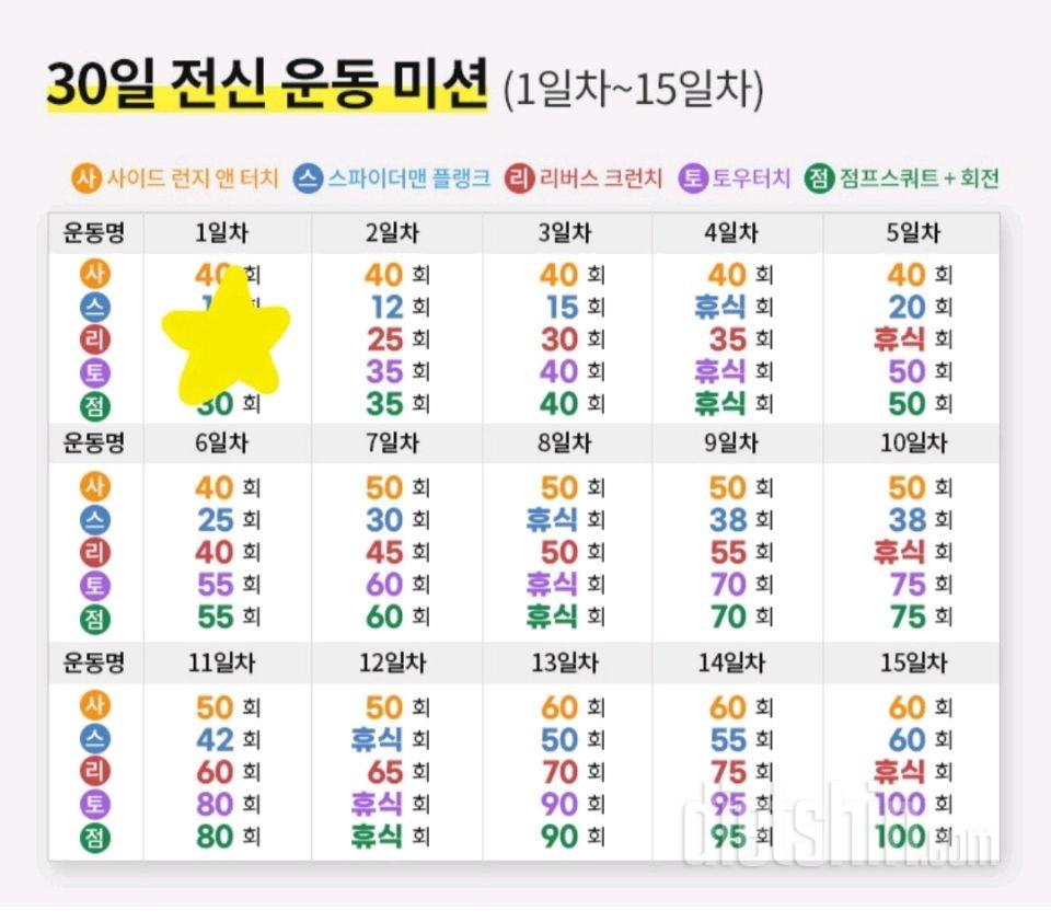 30일 전신운동 1일차 성공!