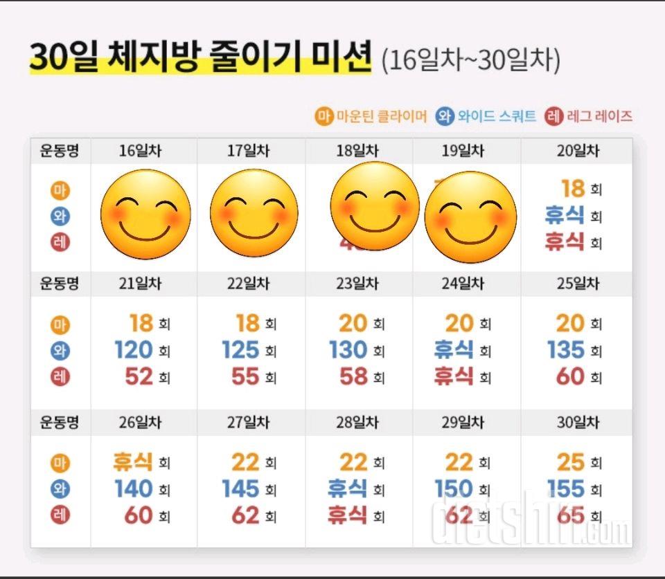 30일 체지방 줄이기19일차 성공!