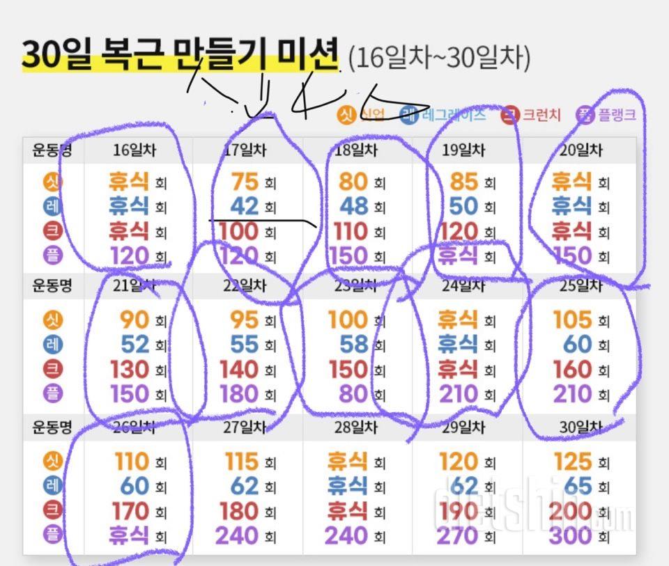 30일 복근 만들기26일차 성공!