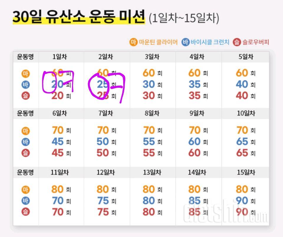 30일 유산소 운동2일차 성공!