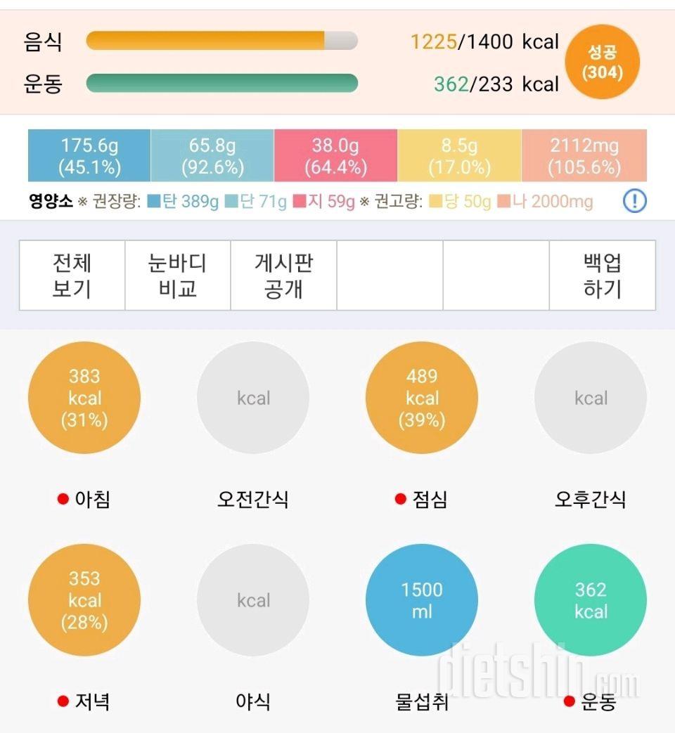 30일 당줄이기4일차 성공!