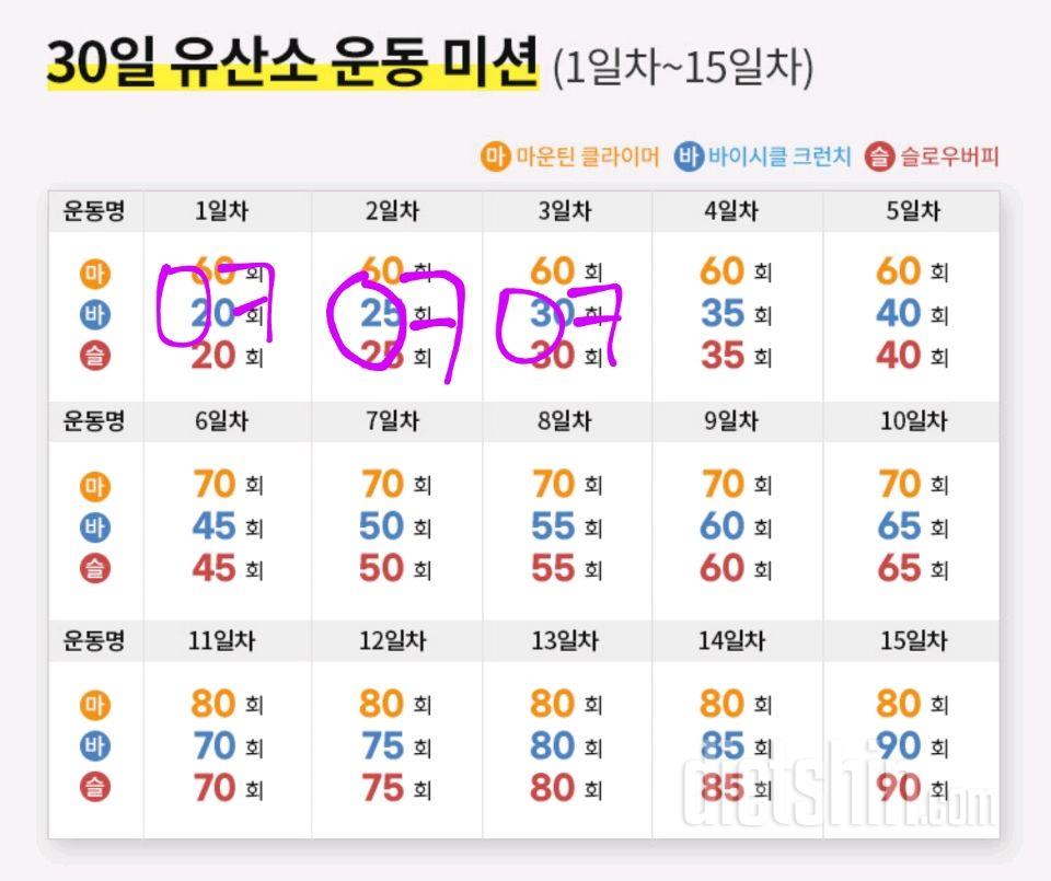 30일 유산소 운동3일차 성공!