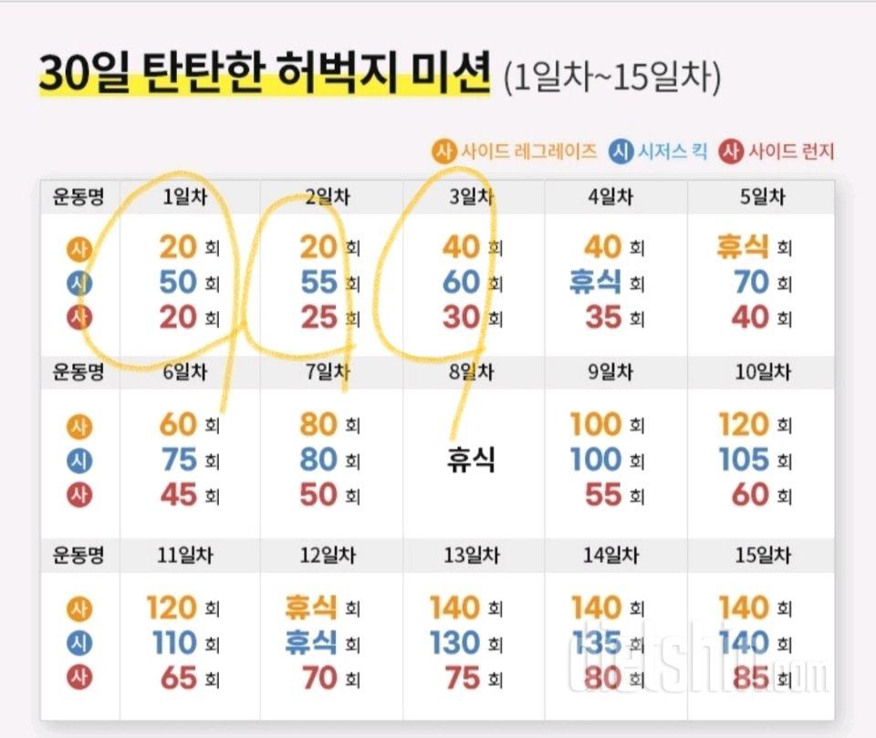 30일 탄탄한 허벅지3일차 성공!