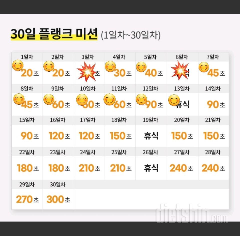 30일 플랭크11일차 성공!