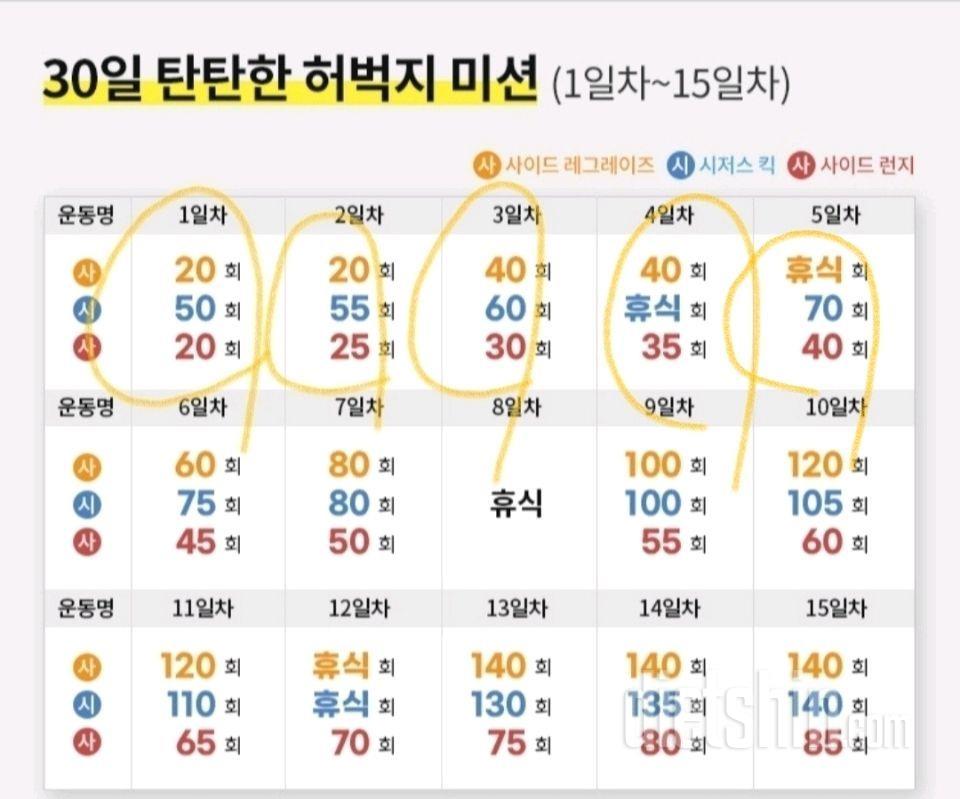 30일 탄탄한 허벅지5일차 성공!