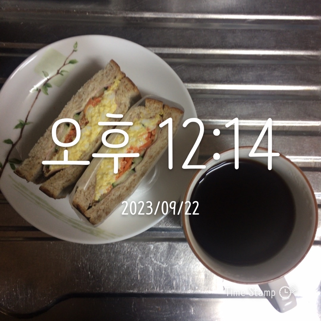 09월 22일(점심 549kcal) 통밀샌드위치+커피