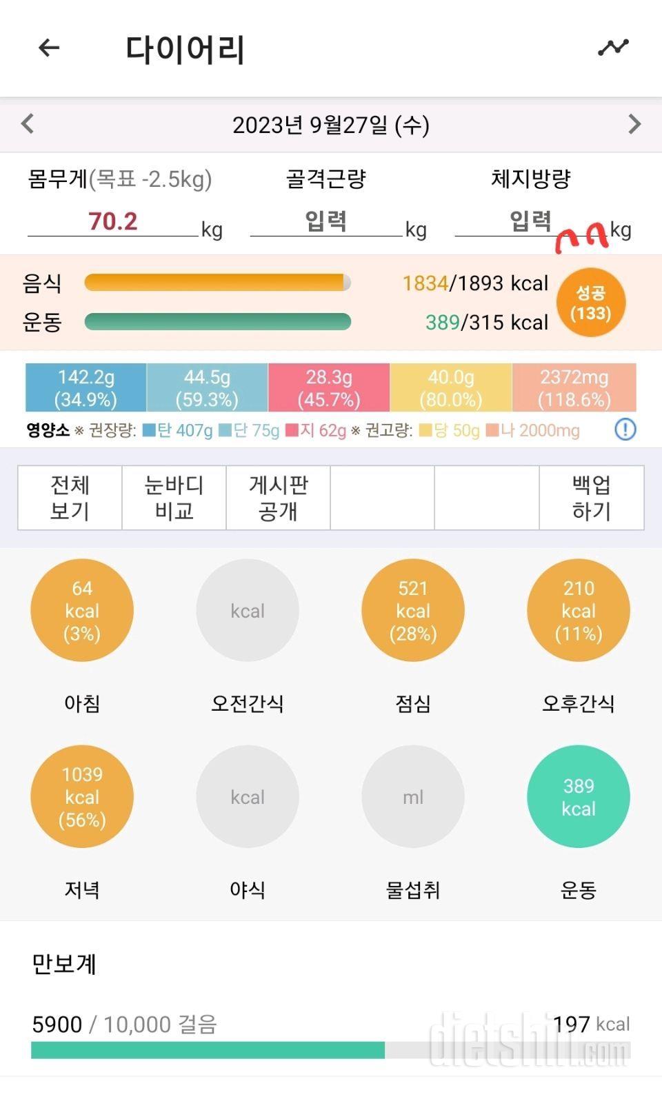 k64일차)연휴(성공49, 실패15  -7.5kg)