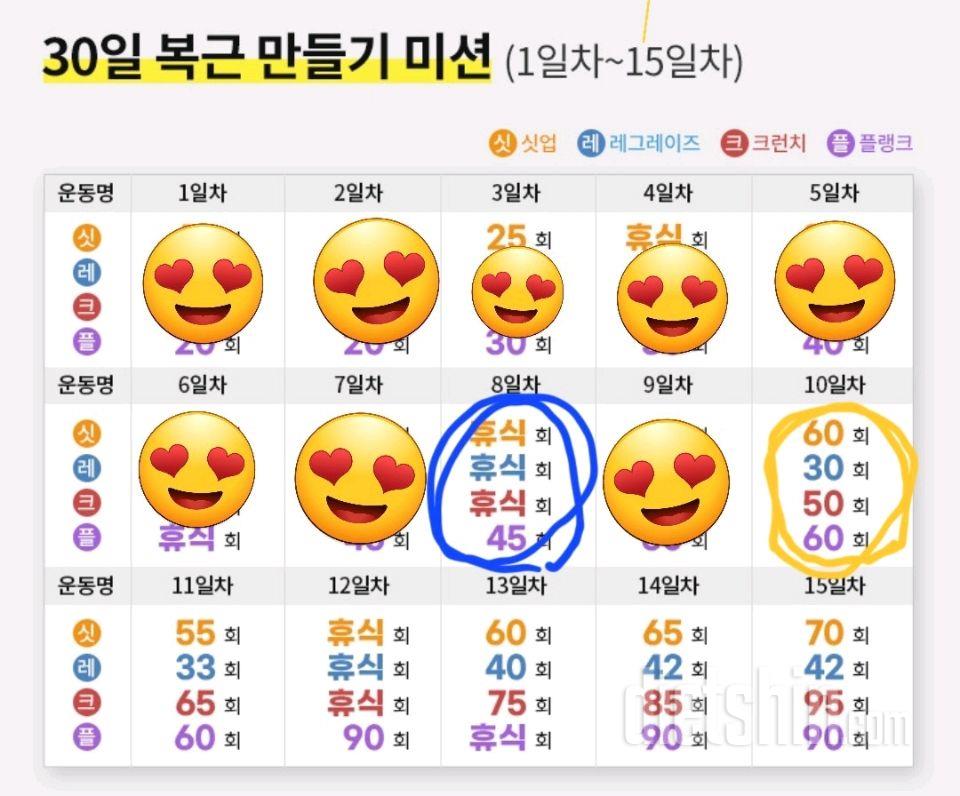 30일 복근 만들기10일차 성공!