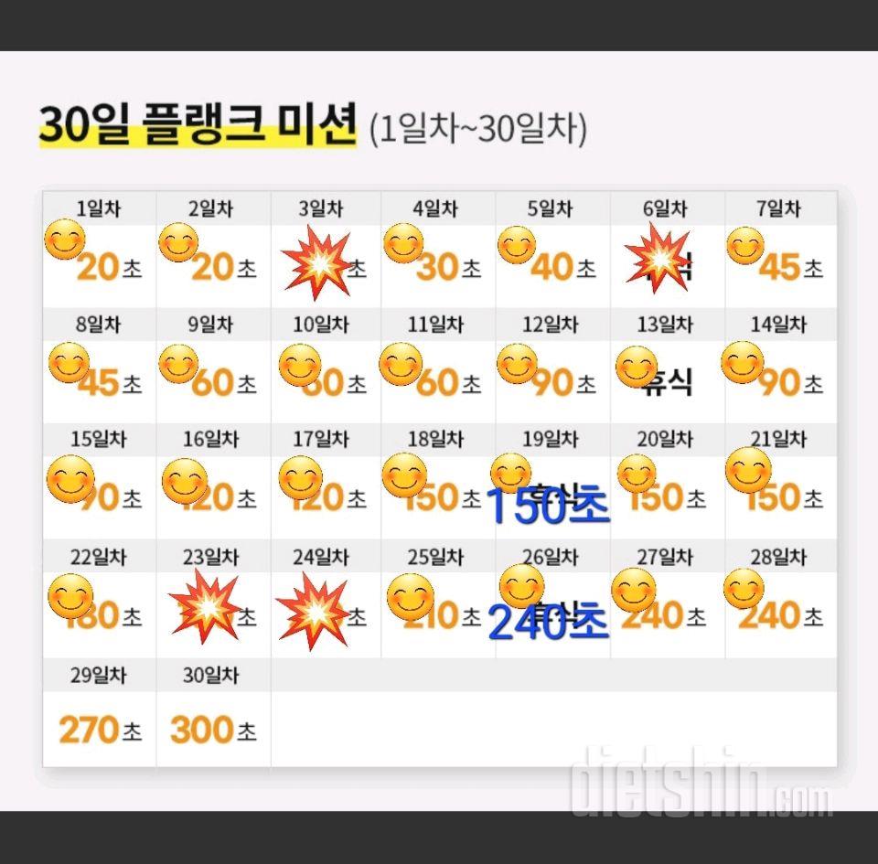 30일 플랭크24일차 성공!