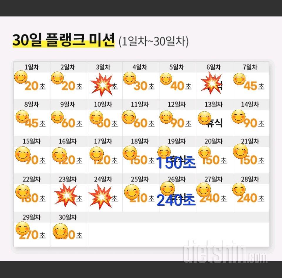 30일 플랭크26일차 성공!