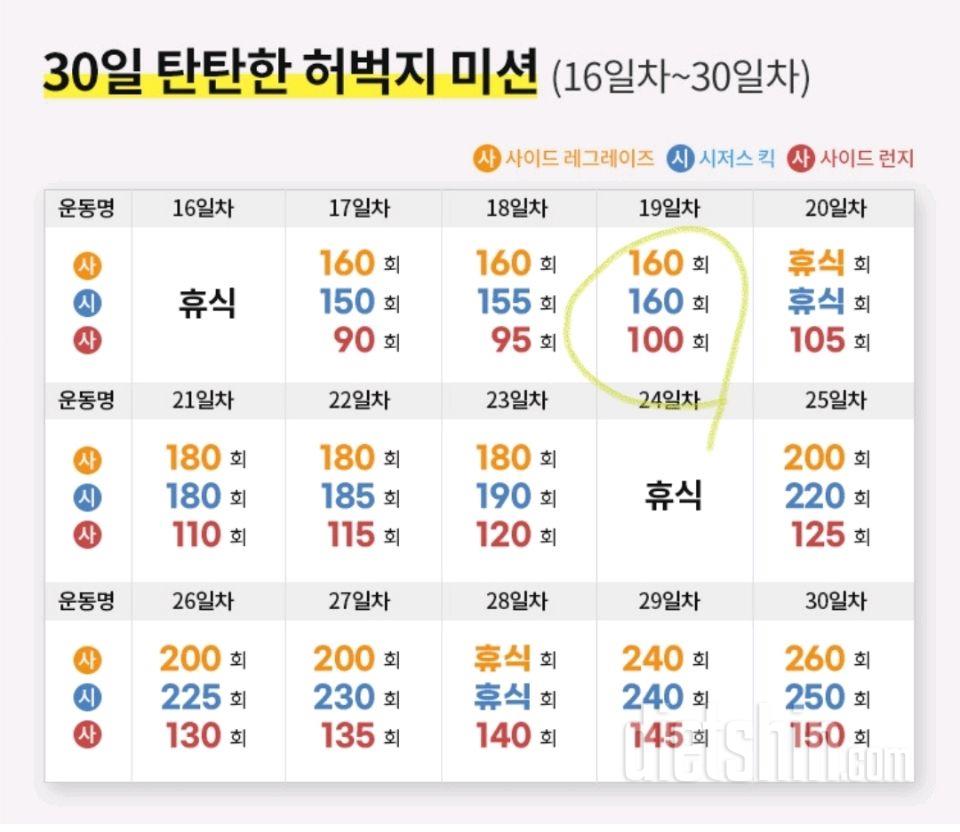 30일 탄탄한 허벅지19일차 성공!