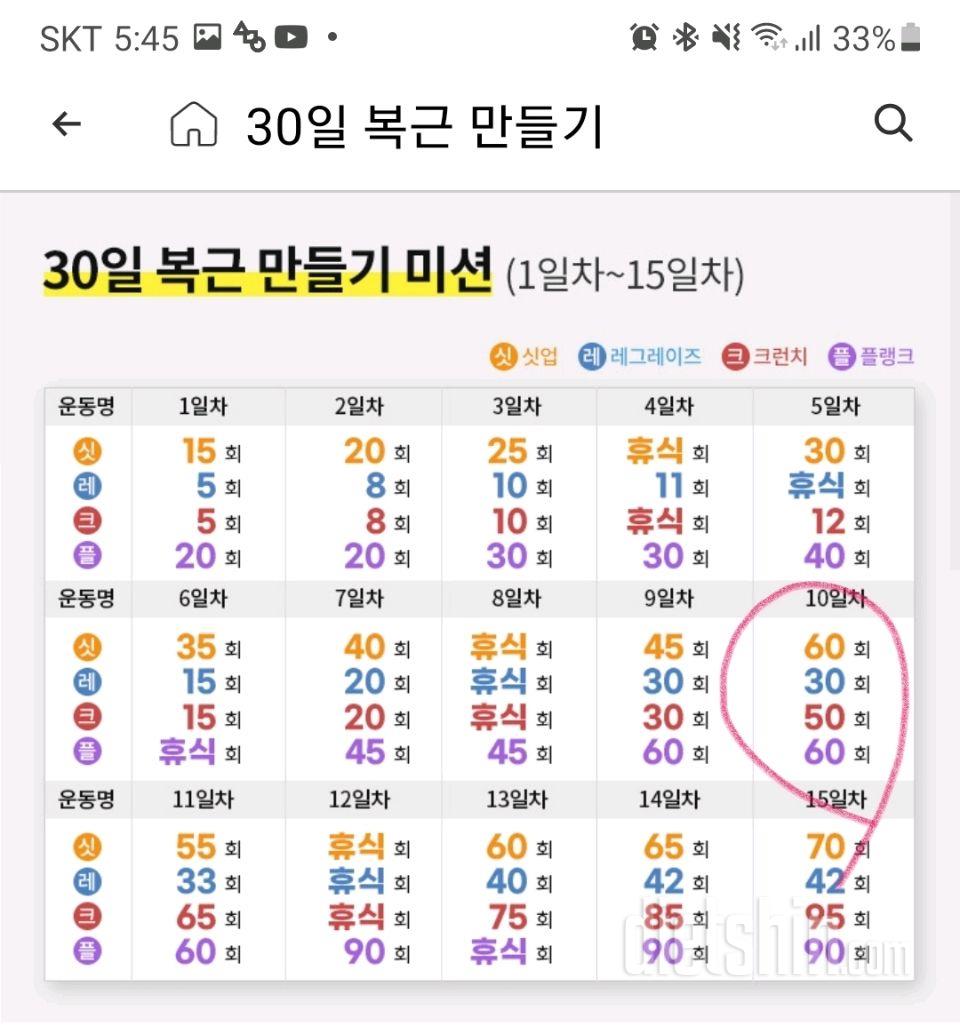 30일 복근 만들기40일차 성공!