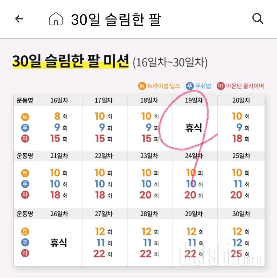 30일 슬림한 팔49일차 성공!