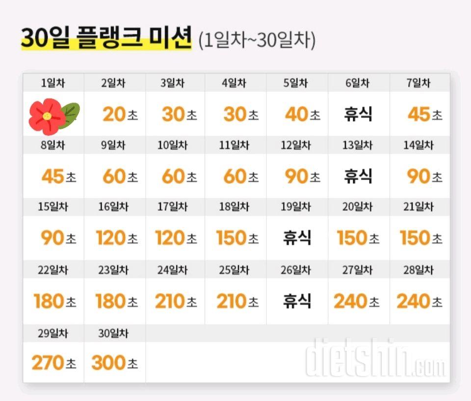 30일 플랭크 1일차 성공!