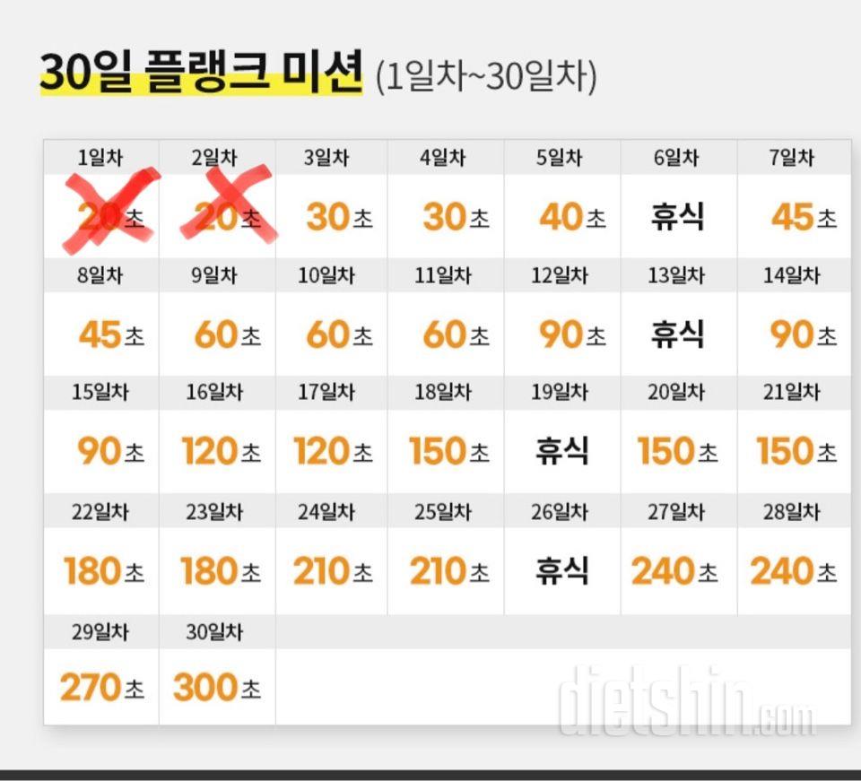 30일 플랭크2일차 성공!