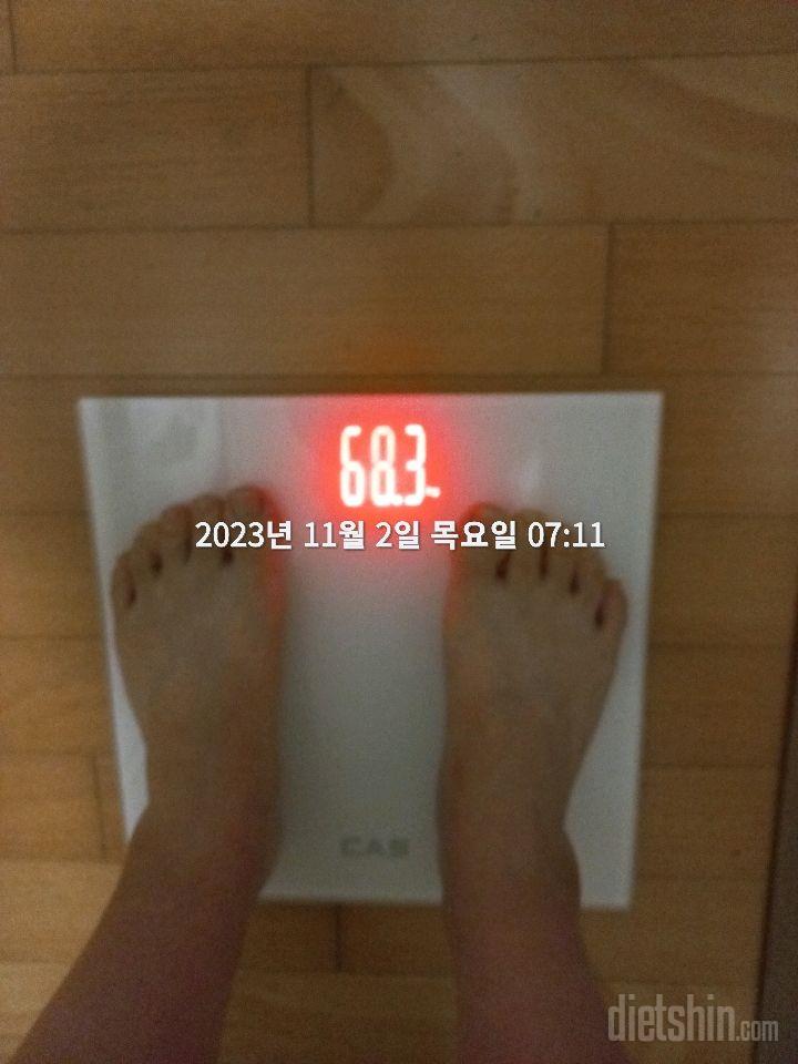 7일 아침 몸무게 재기2일차 성공!