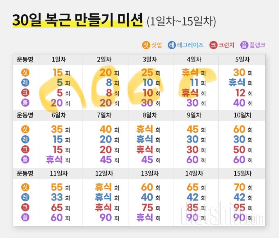 30일 복근 만들기3일차 성공!