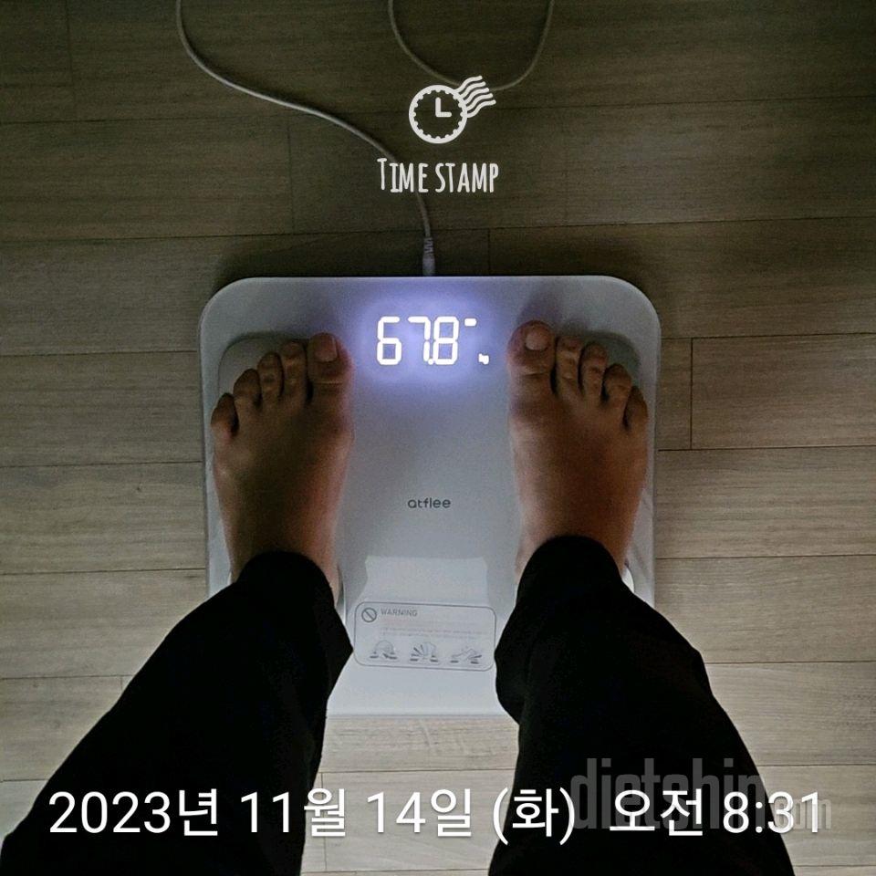 7일 아침 몸무게 재기5일차 성공!