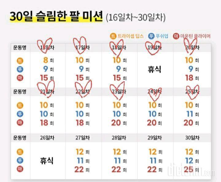 30일 슬림한 팔25일차 성공!