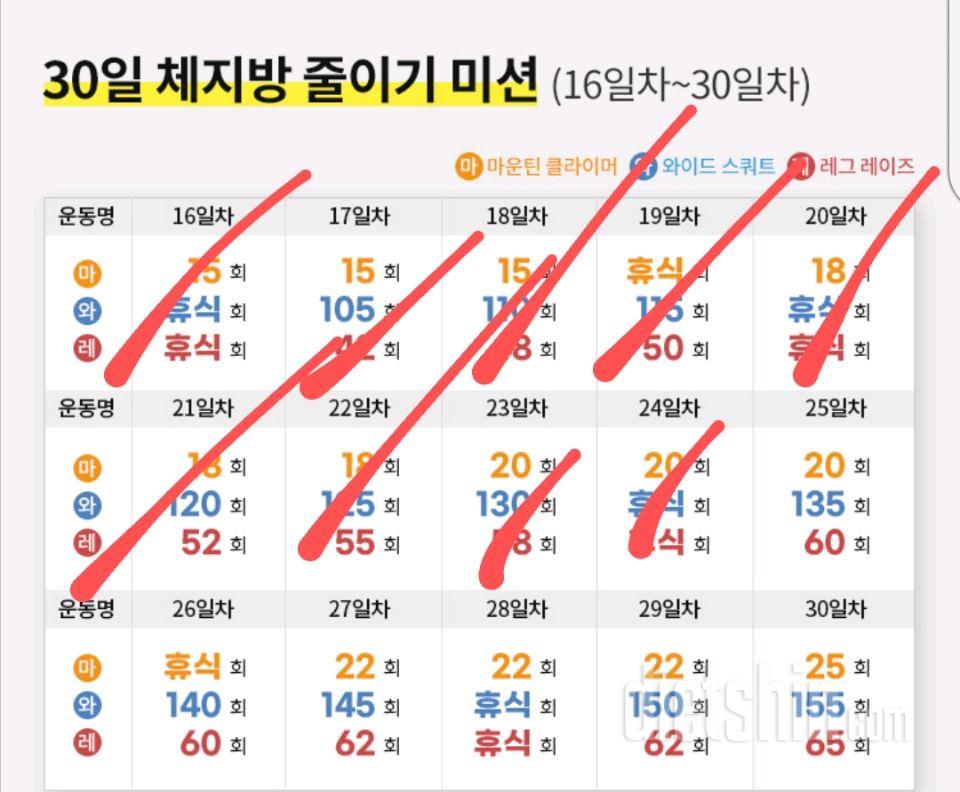 30일 체지방 줄이기24일차 성공!