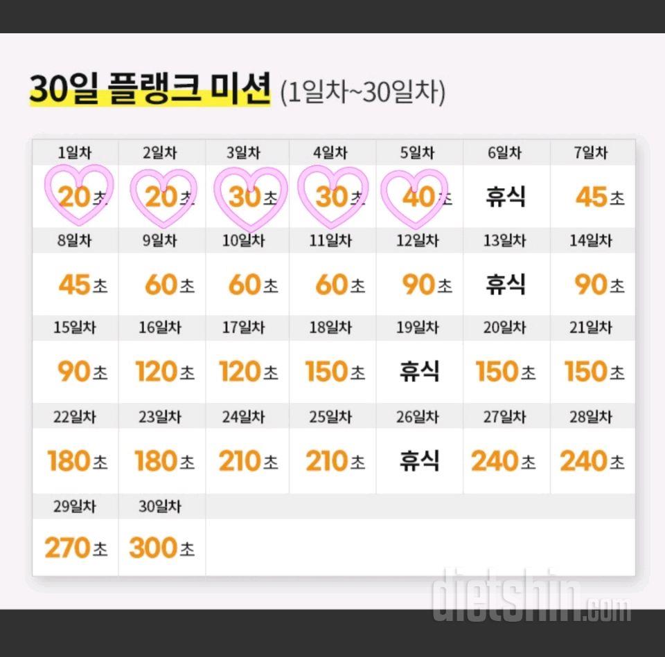 30일 플랭크95일차 성공!