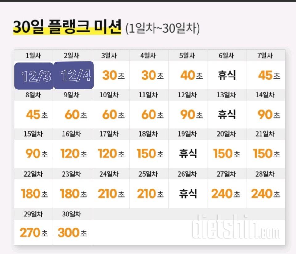 30일 플랭크2일차 성공!