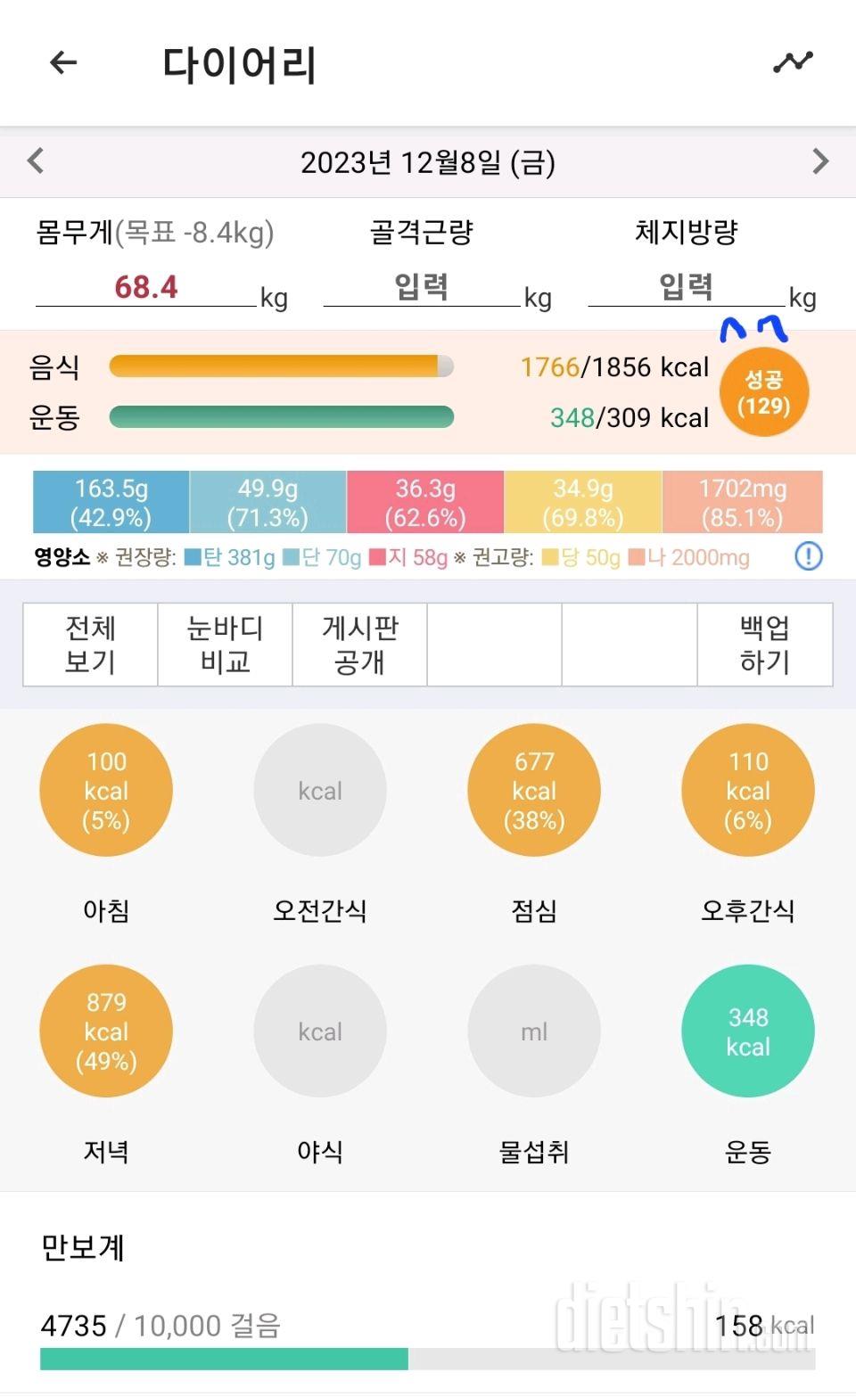 K+26 : 봄인가?(success17, fail9.  -0.3kg)