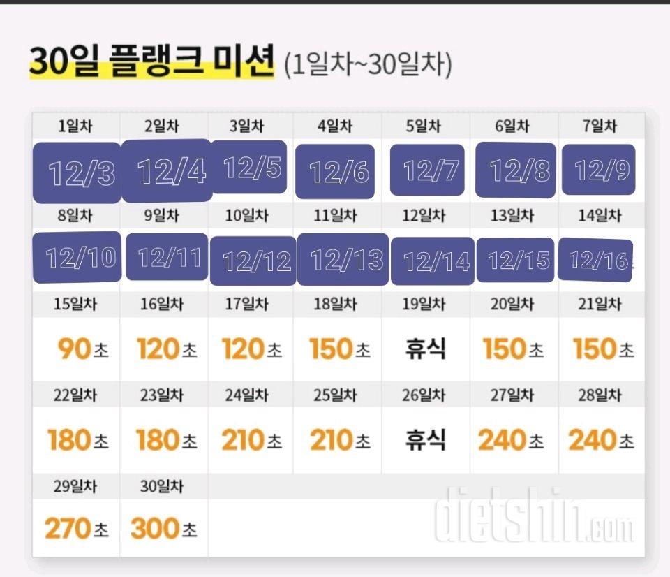 30일 플랭크14일차 성공!