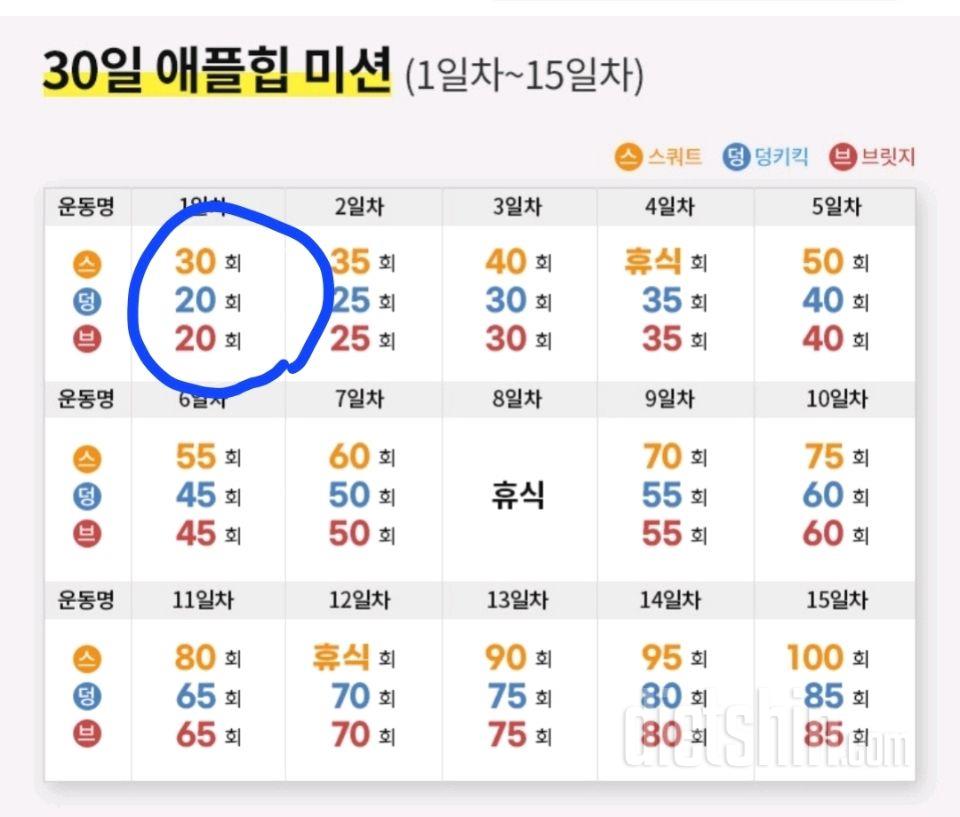 30일 애플힙 1일차 성공!