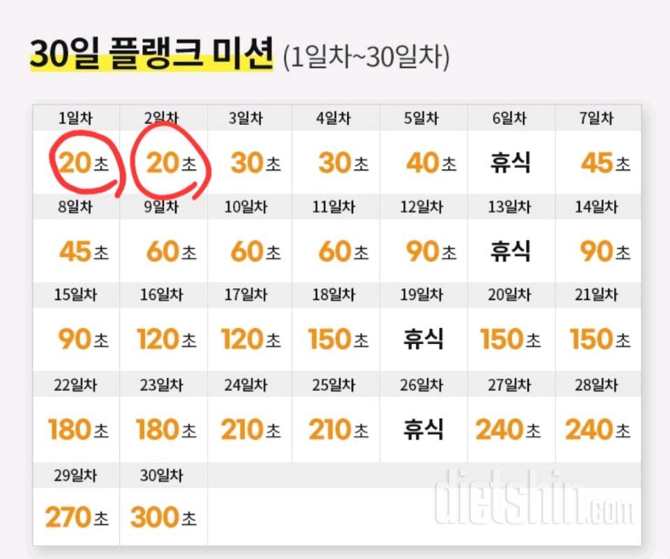 30일 플랭크2일차 성공!