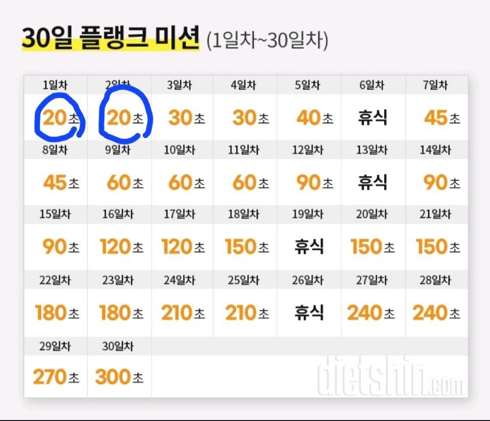 30일 플랭크2일차 성공!