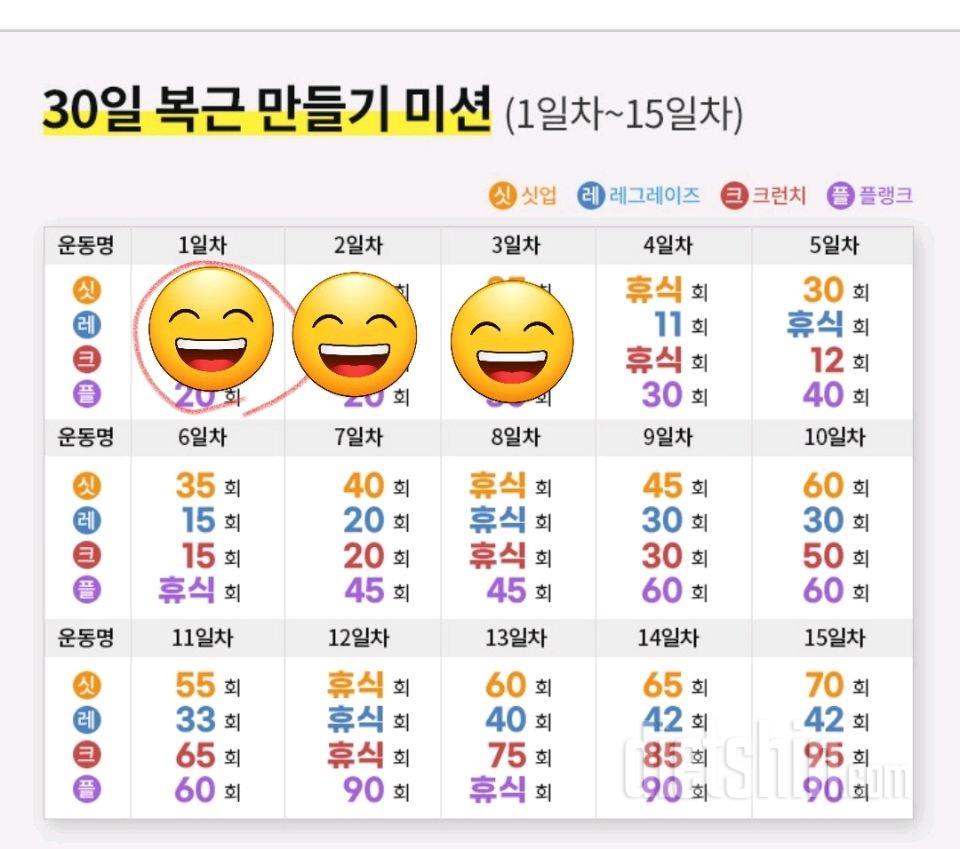 30일 복근 만들기3일차 성공!