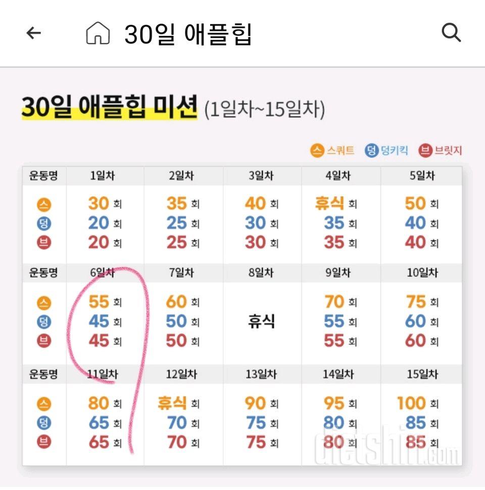 30일 애플힙6일차 성공!